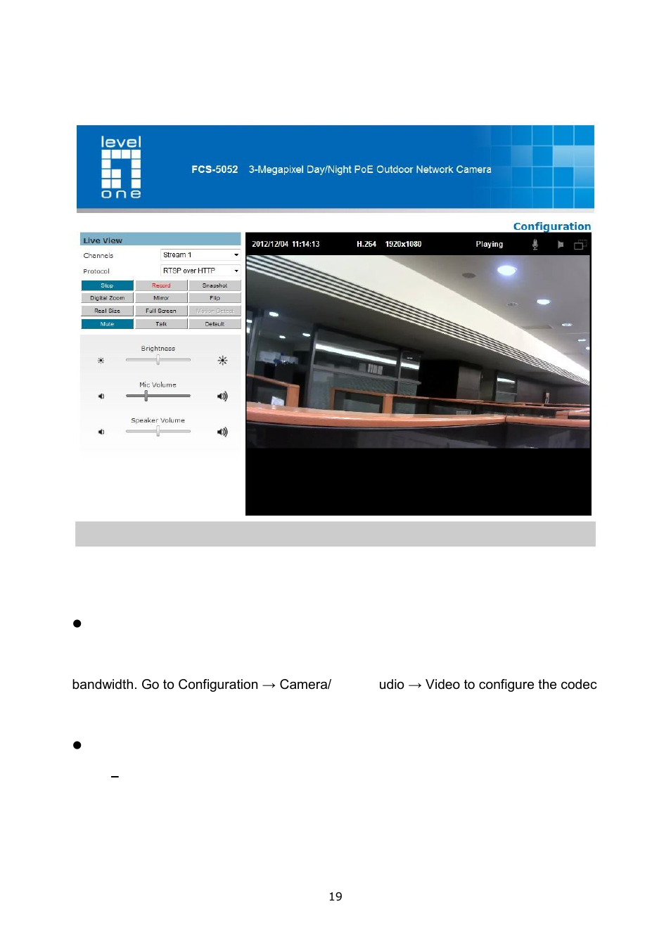 Live view | LevelOne FCS-5052 User Manual | Page 23 / 63