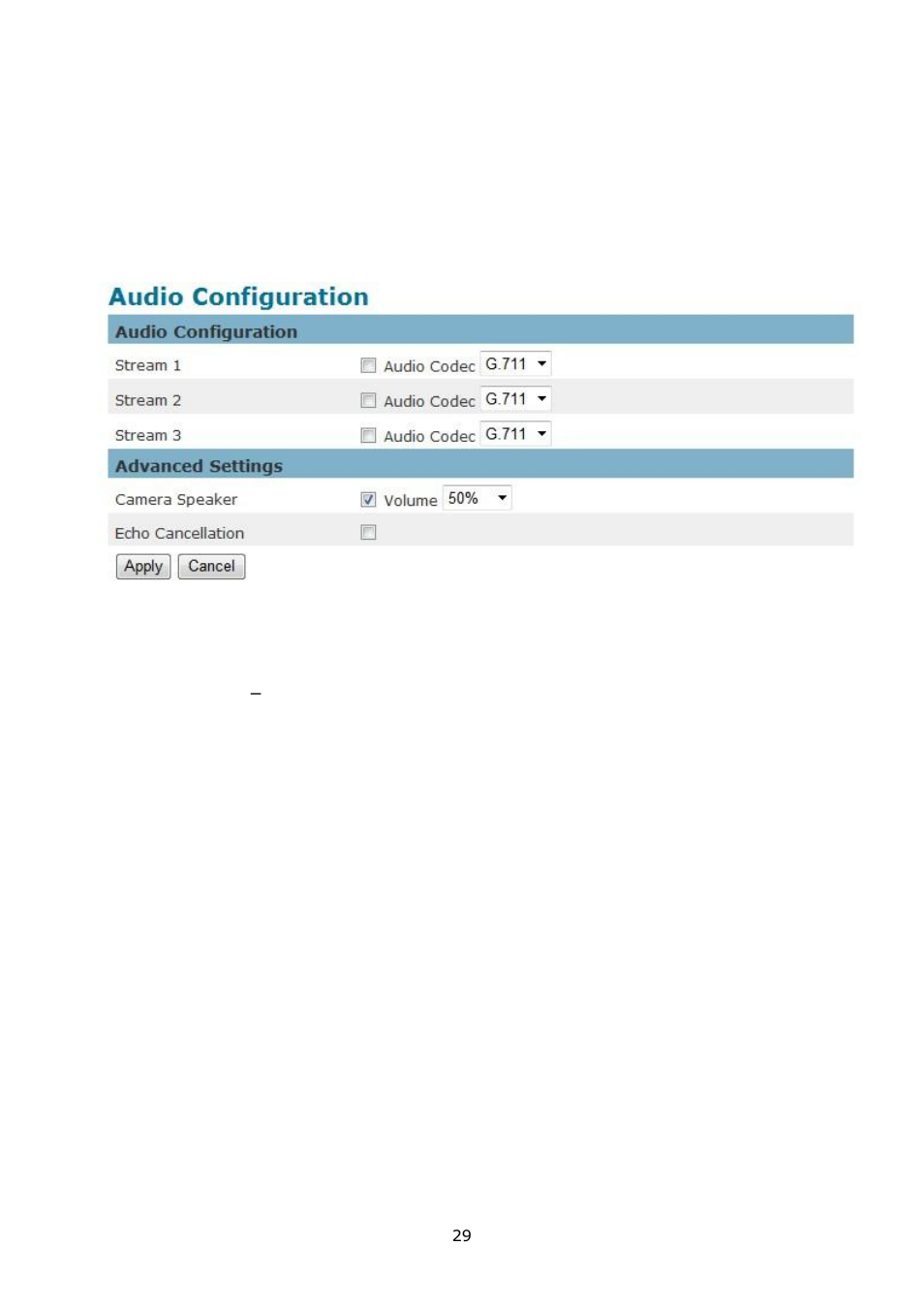 Audio | LevelOne FCS-5052 User Manual | Page 33 / 63