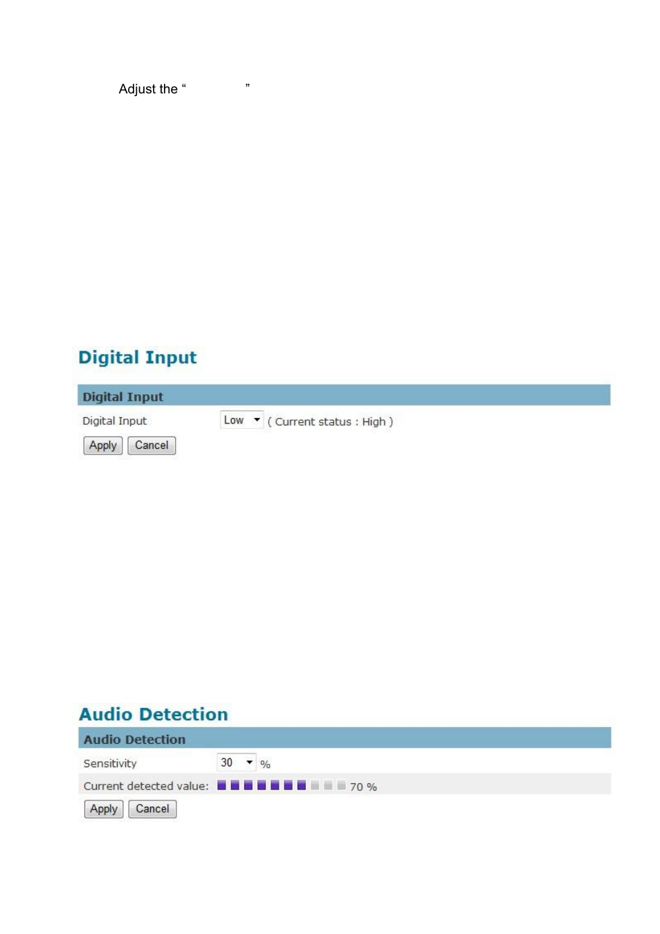 Digital input (di), Audio detection | LevelOne FCS-5052 User Manual | Page 48 / 63