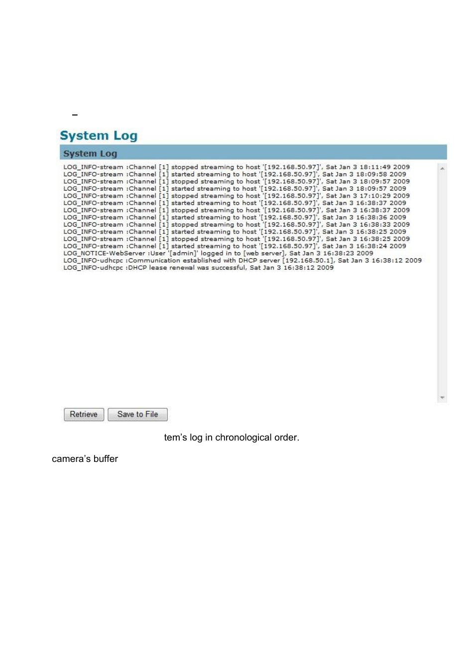 System, System log | LevelOne FCS-5052 User Manual | Page 60 / 63