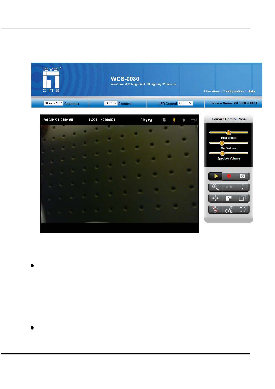 Live view | LevelOne WCS-0030 User Manual | Page 23 / 56