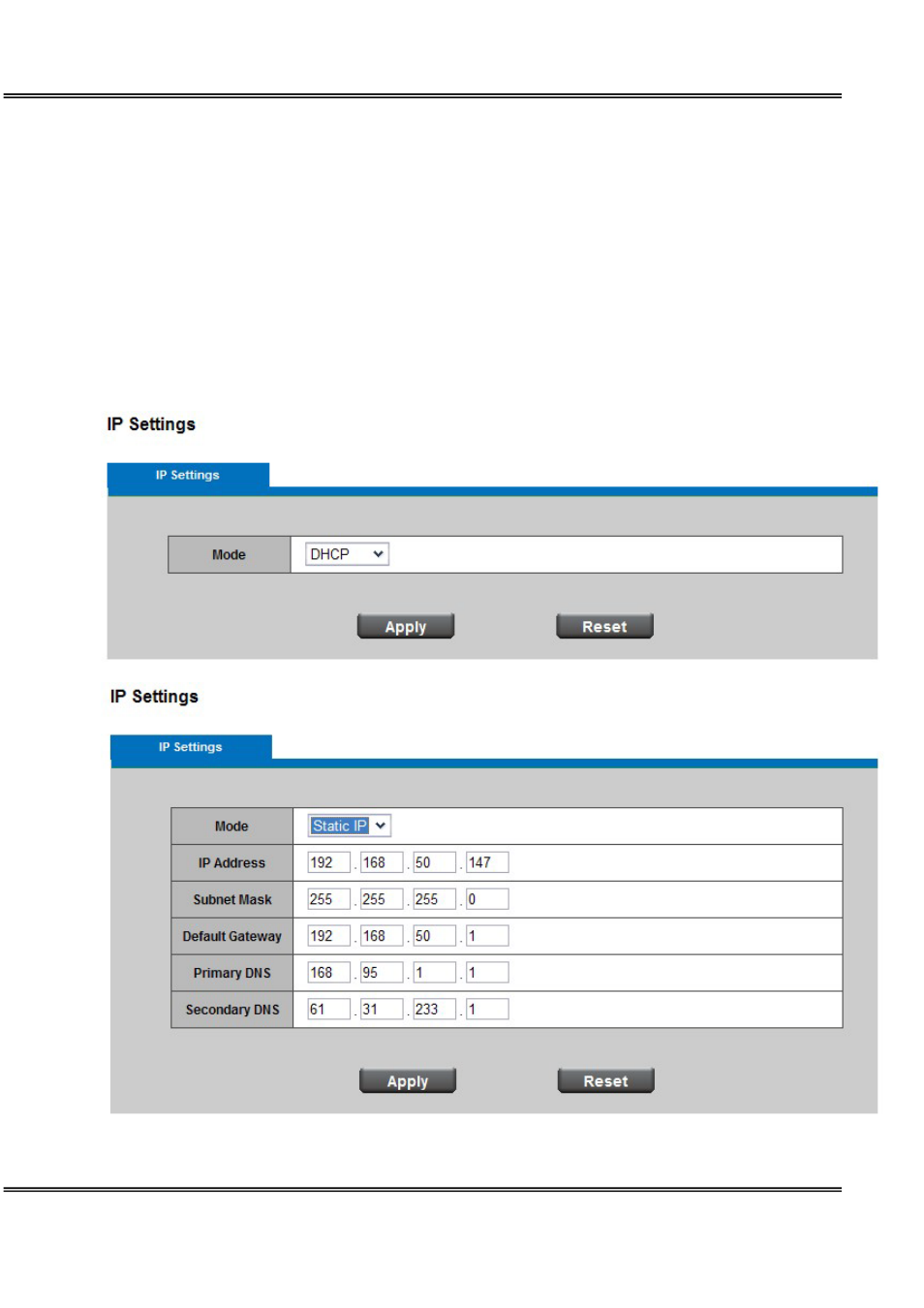 Network, Ip setting | LevelOne WCS-0030 User Manual | Page 33 / 56