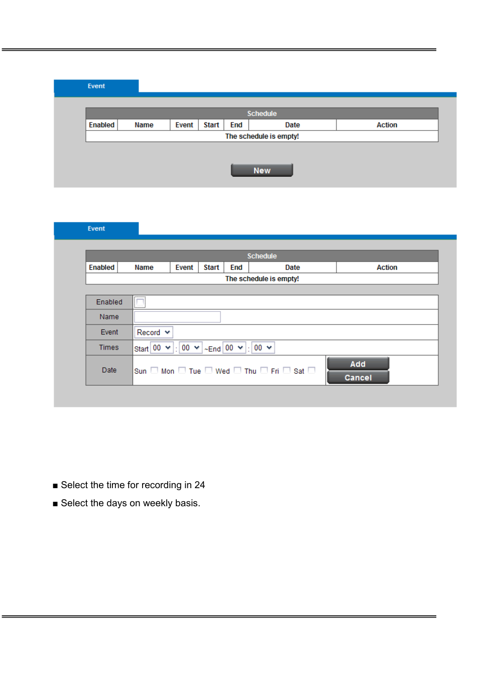Scheduled event | LevelOne WCS-0050 User Manual | Page 48 / 56