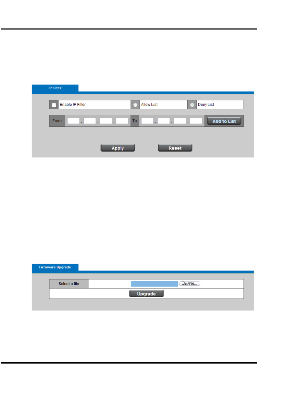 Ip filter, Firmware upgrade | LevelOne WCS-0050 User Manual | Page 54 / 56