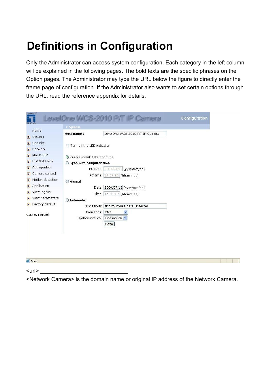 Definitions in configuration | LevelOne WCS-2010 User Manual | Page 37 / 68