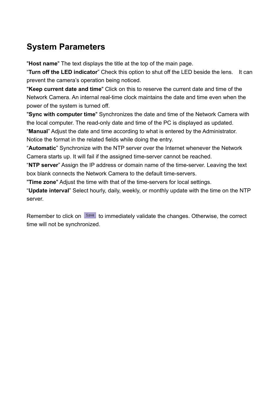 System parameters | LevelOne WCS-2010 User Manual | Page 38 / 68