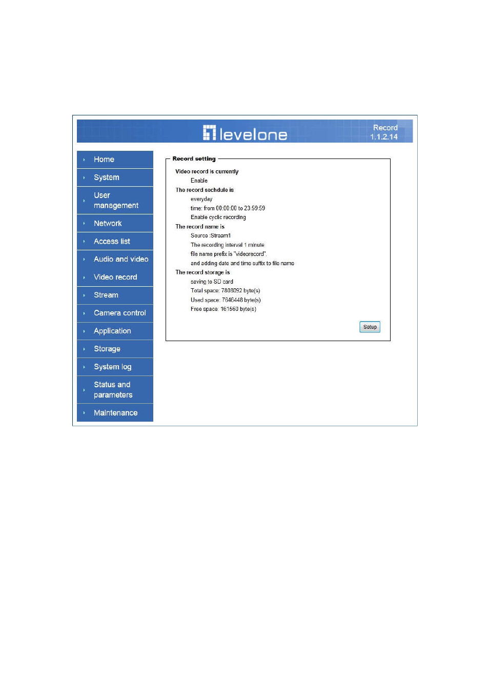 Video record | LevelOne WCS-6050 User Manual | Page 34 / 54
