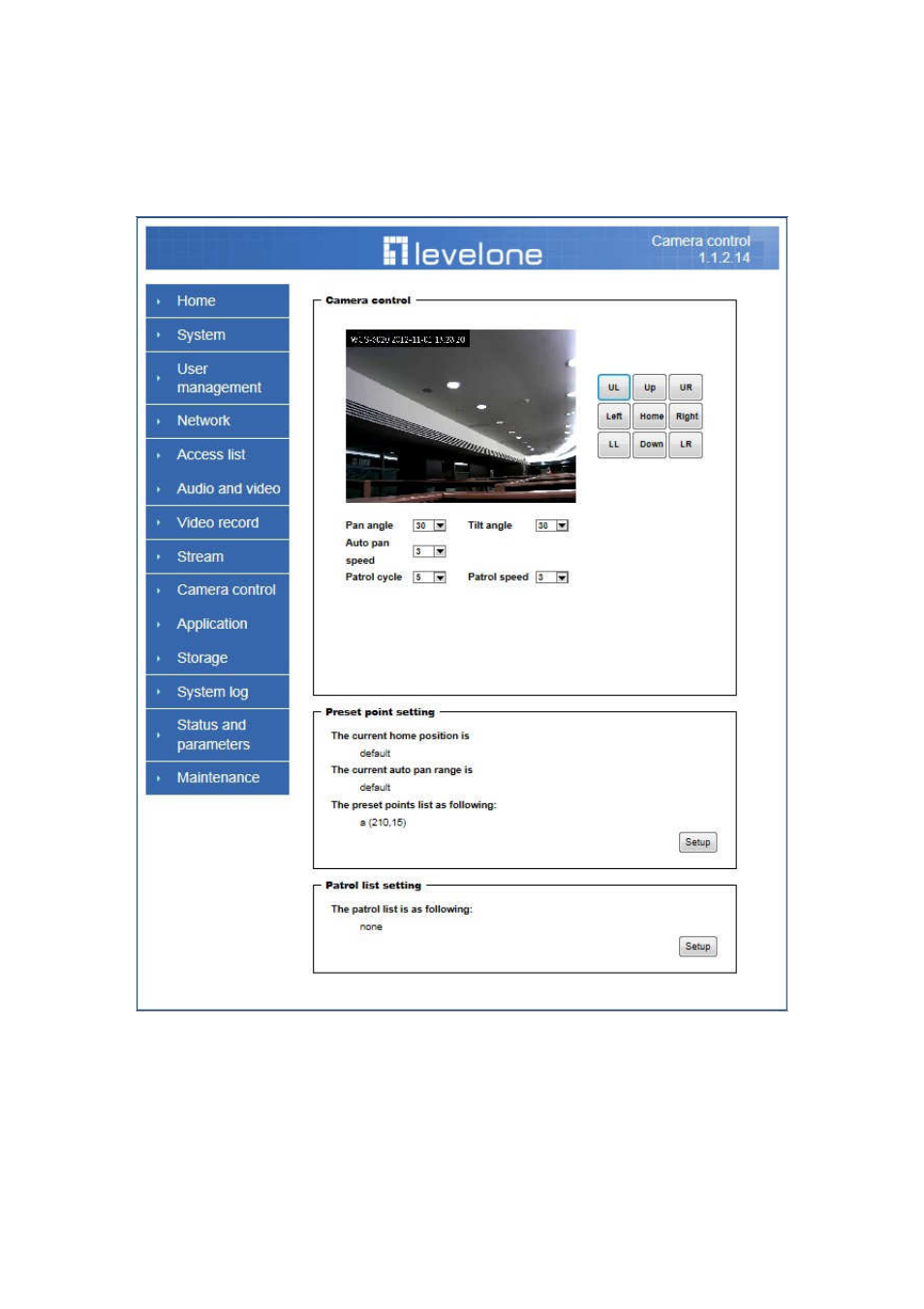 Camera control | LevelOne WCS-6050 User Manual | Page 38 / 54