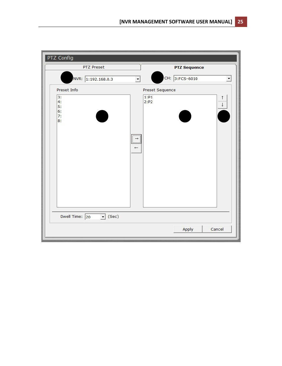 Configuring ptz preset sequence | LevelOne NVR-0216 User Manual | Page 25 / 86