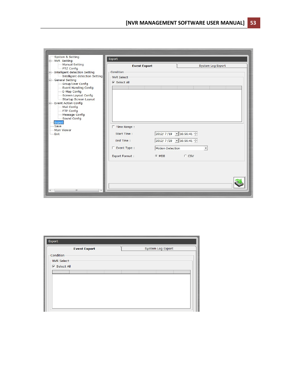 Event export | LevelOne NVR-0216 User Manual | Page 53 / 86