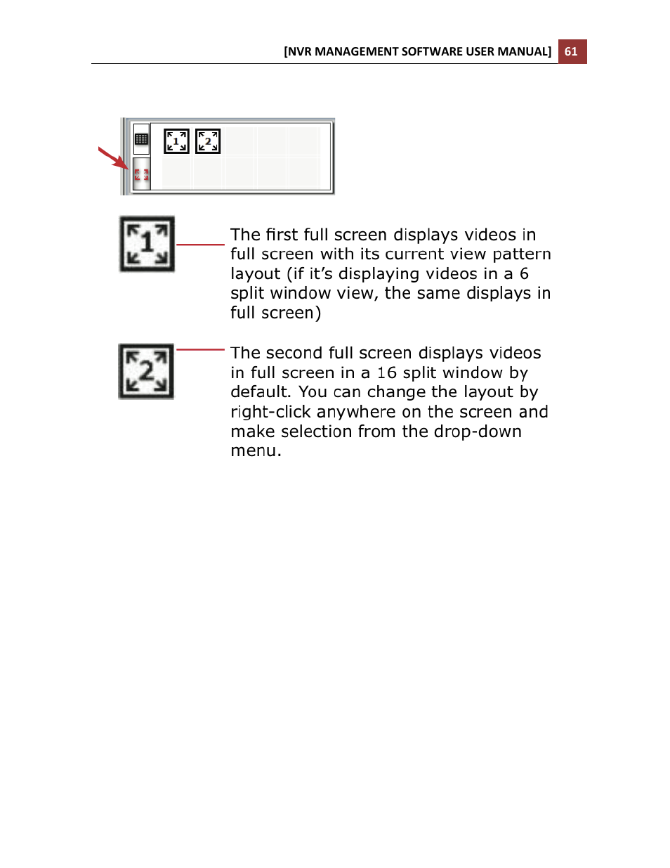 Support two full screen view | LevelOne NVR-0216 User Manual | Page 61 / 86