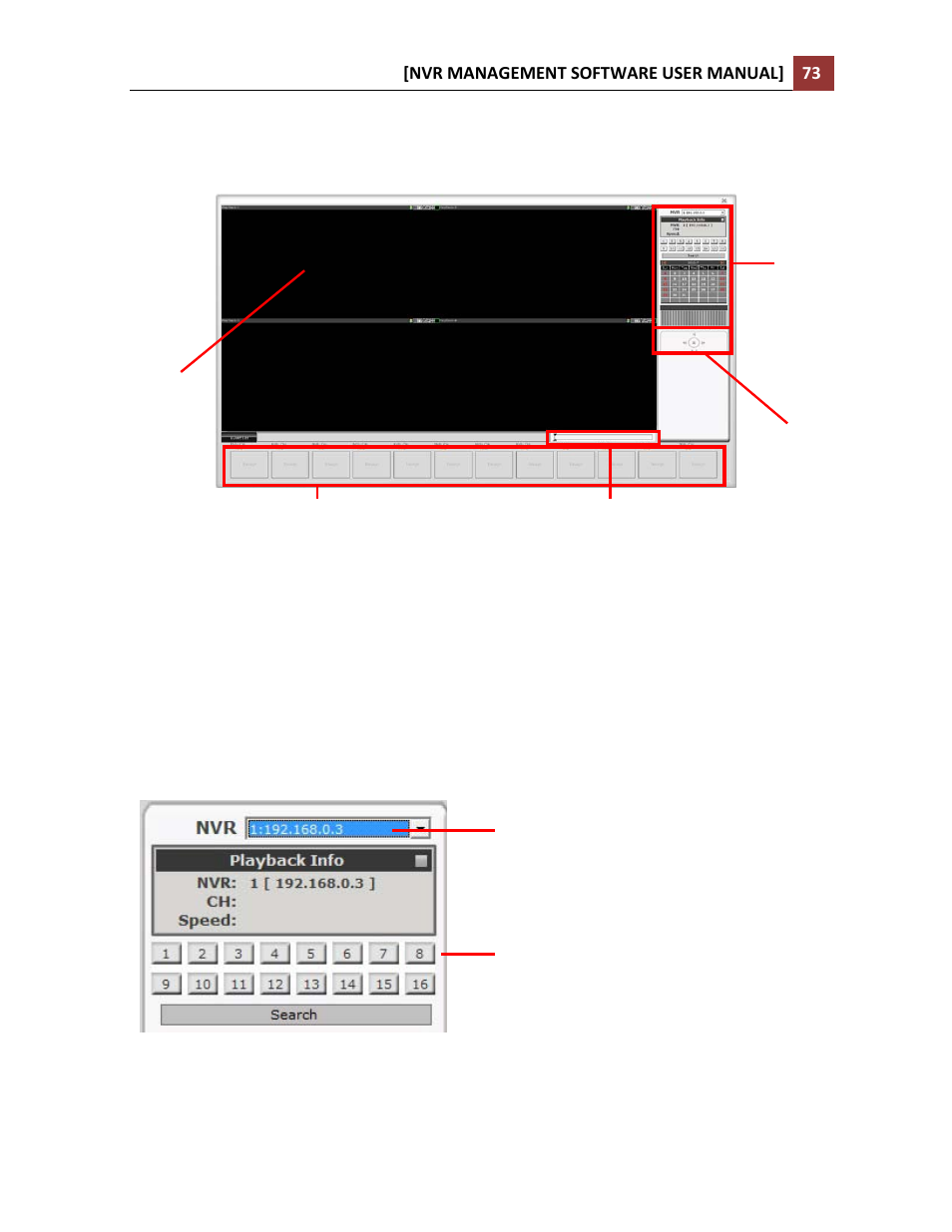 Playback, Searching for playback videos | LevelOne NVR-0216 User Manual | Page 73 / 86