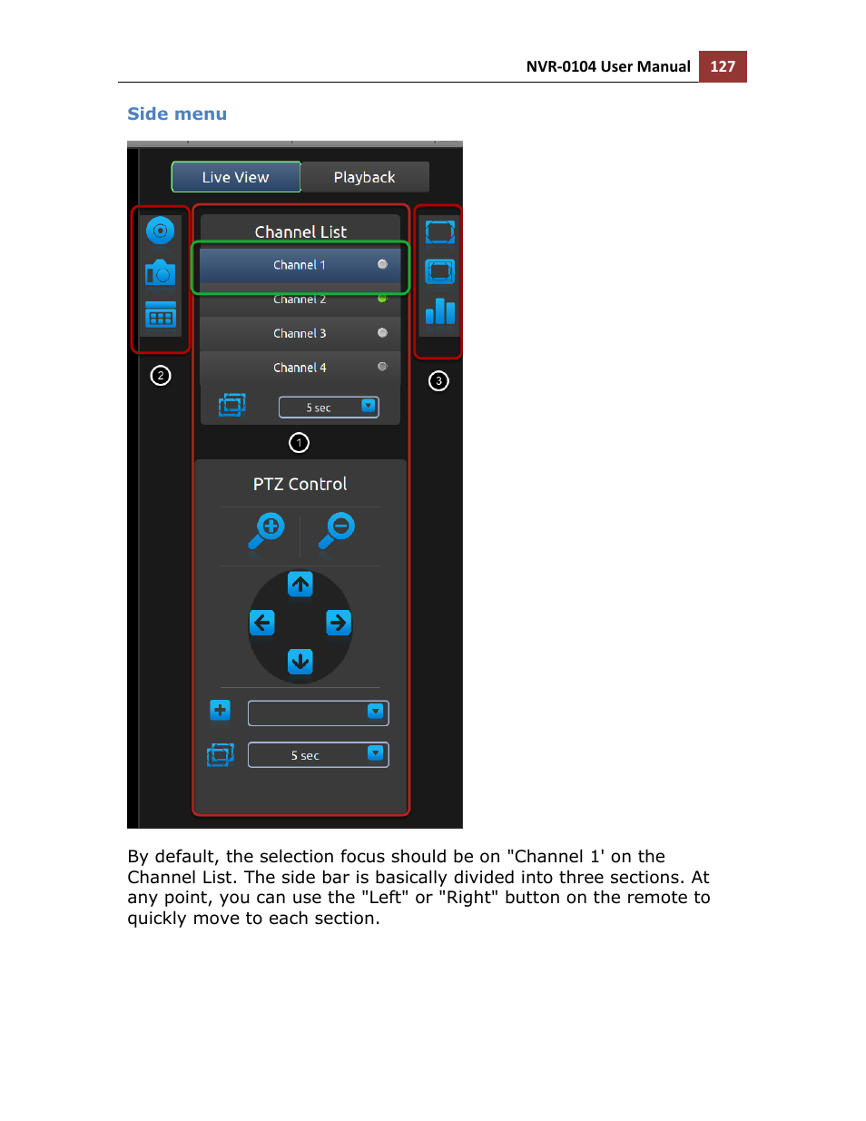 Side menu | LevelOne NVR-0104 User Manual | Page 127 / 157