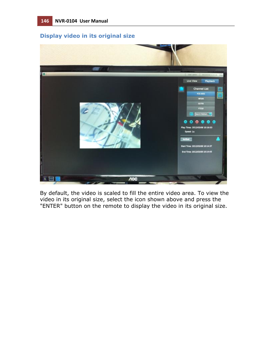 Display video in its original size | LevelOne NVR-0104 User Manual | Page 146 / 157