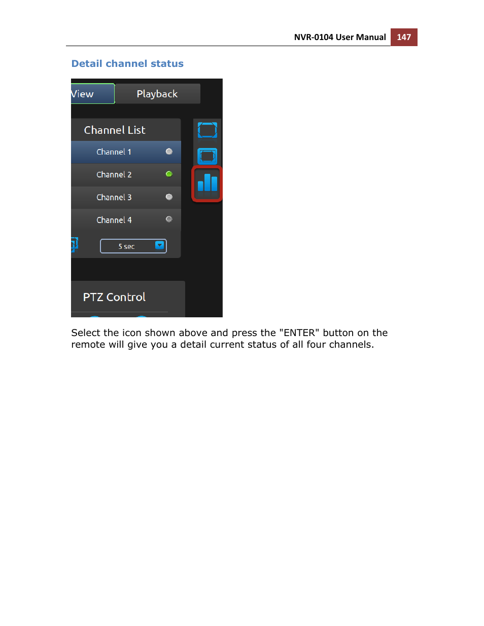 Detail channel status | LevelOne NVR-0104 User Manual | Page 147 / 157