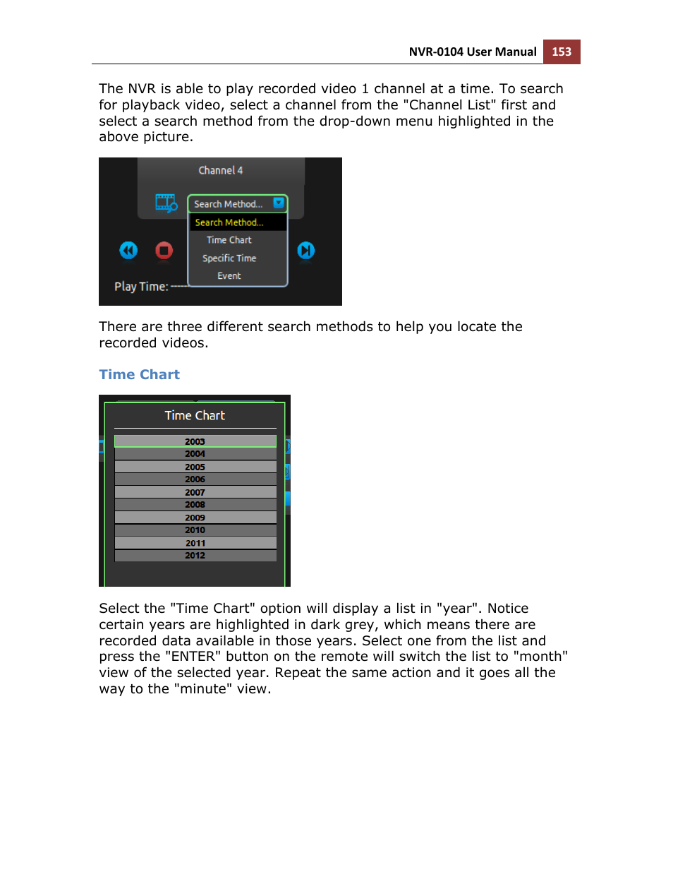 Time chart | LevelOne NVR-0104 User Manual | Page 153 / 157