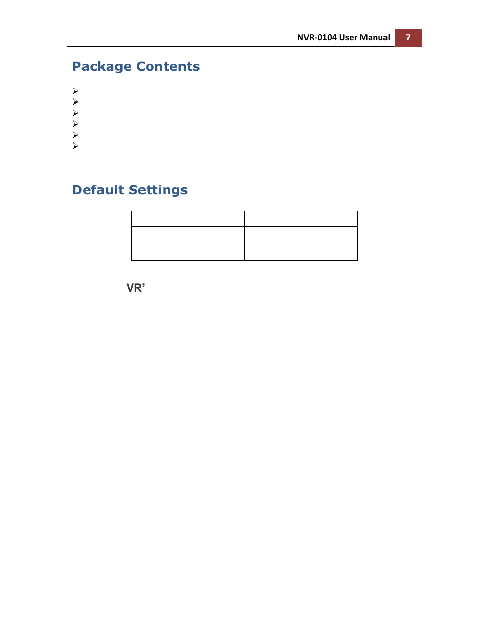 Package contents default settings | LevelOne NVR-0104 User Manual | Page 7 / 157