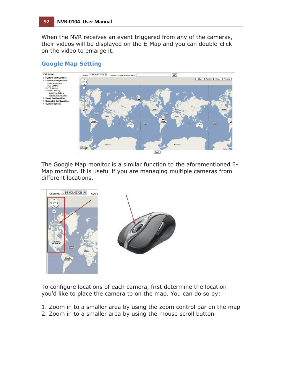 Google map setting | LevelOne NVR-0104 User Manual | Page 92 / 157