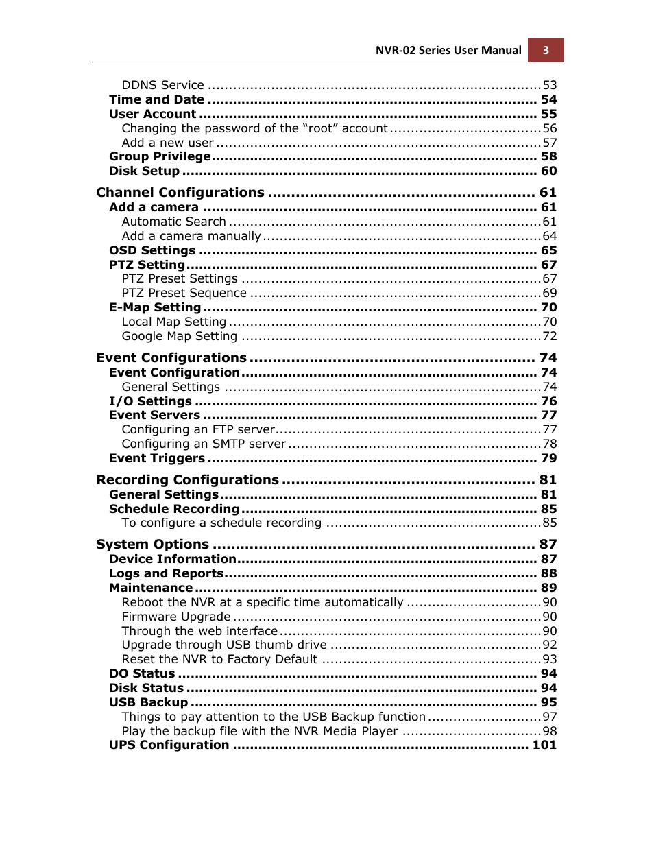 LevelOne NVR-0216 User Manual | Page 3 / 116