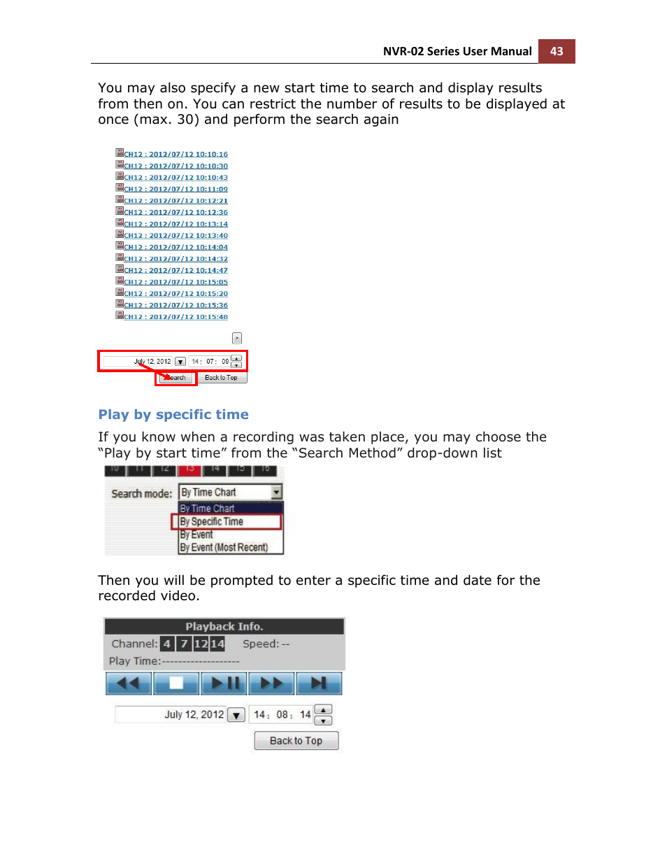 Play by specific time | LevelOne NVR-0216 User Manual | Page 43 / 116