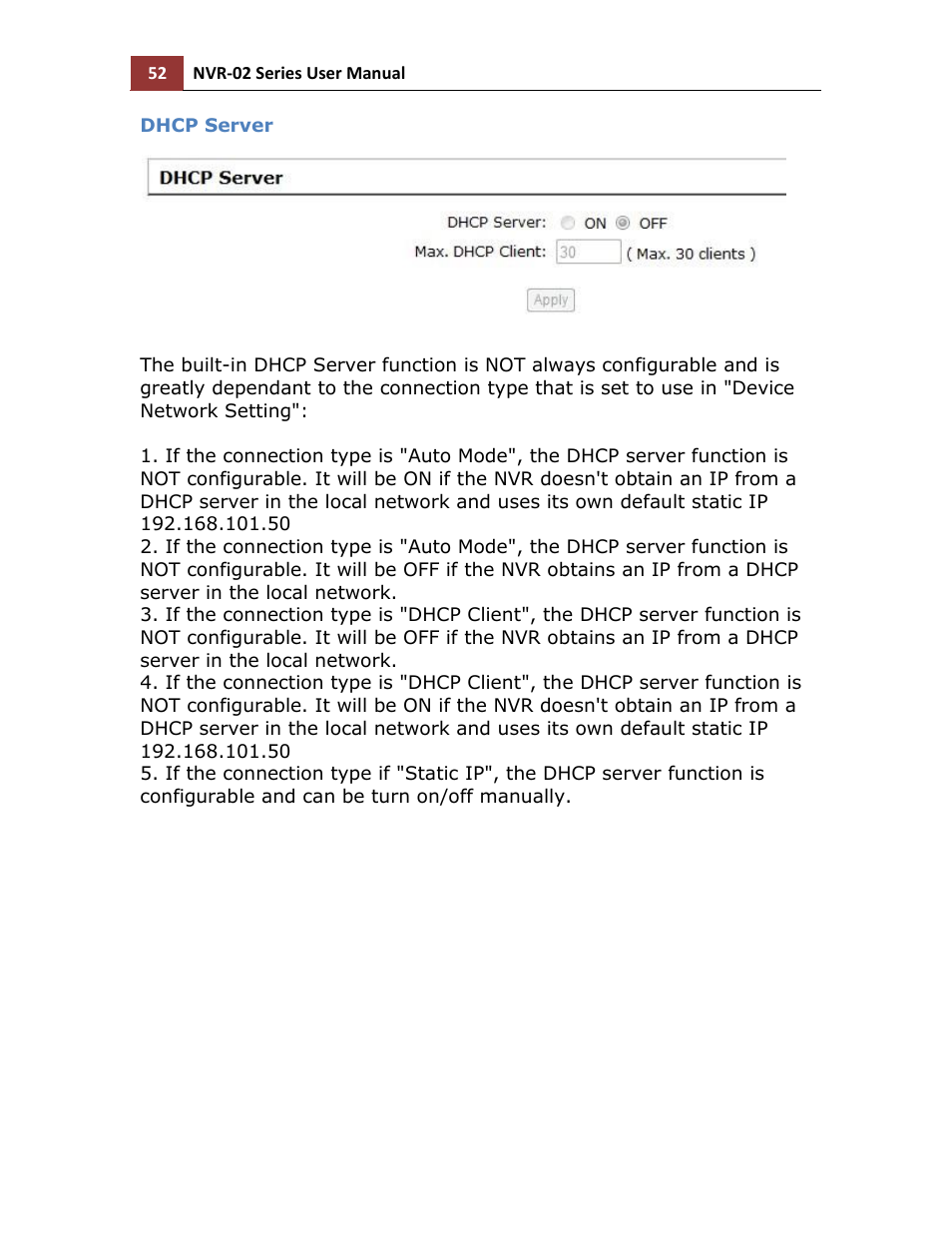 Dhcp server | LevelOne NVR-0216 User Manual | Page 52 / 116