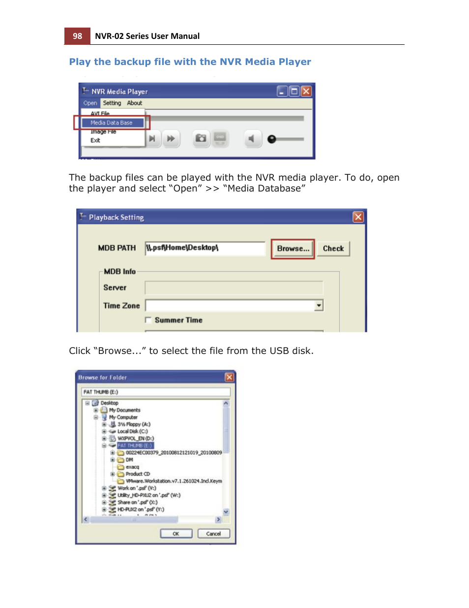 Play the backup file with the nvr media player | LevelOne NVR-0216 User Manual | Page 98 / 116