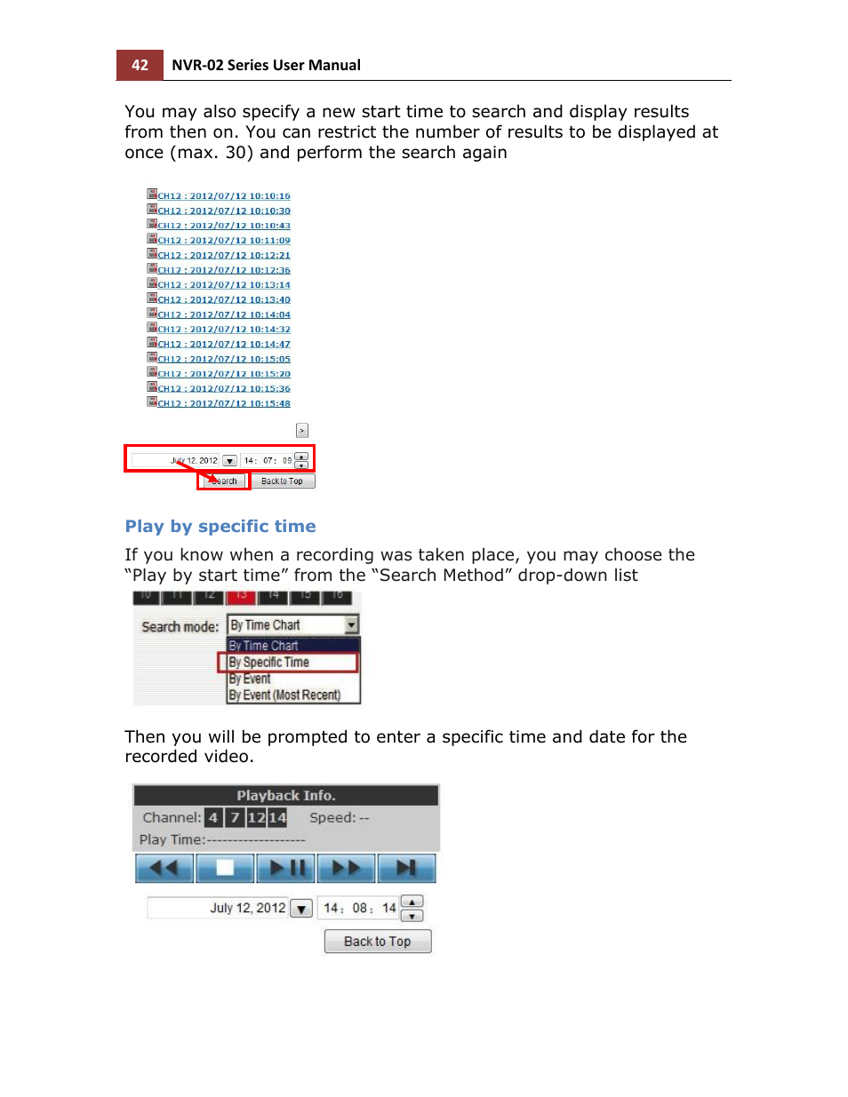 Play by specific time | LevelOne NVR-0216 User Manual | Page 42 / 101