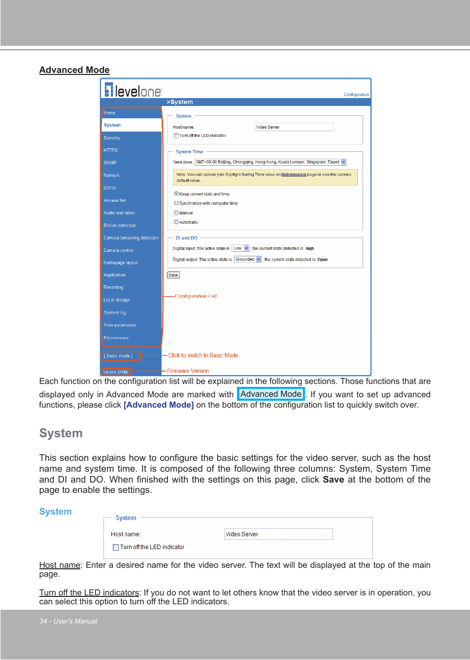 System | LevelOne FCS-7111 User Manual | Page 34 / 143