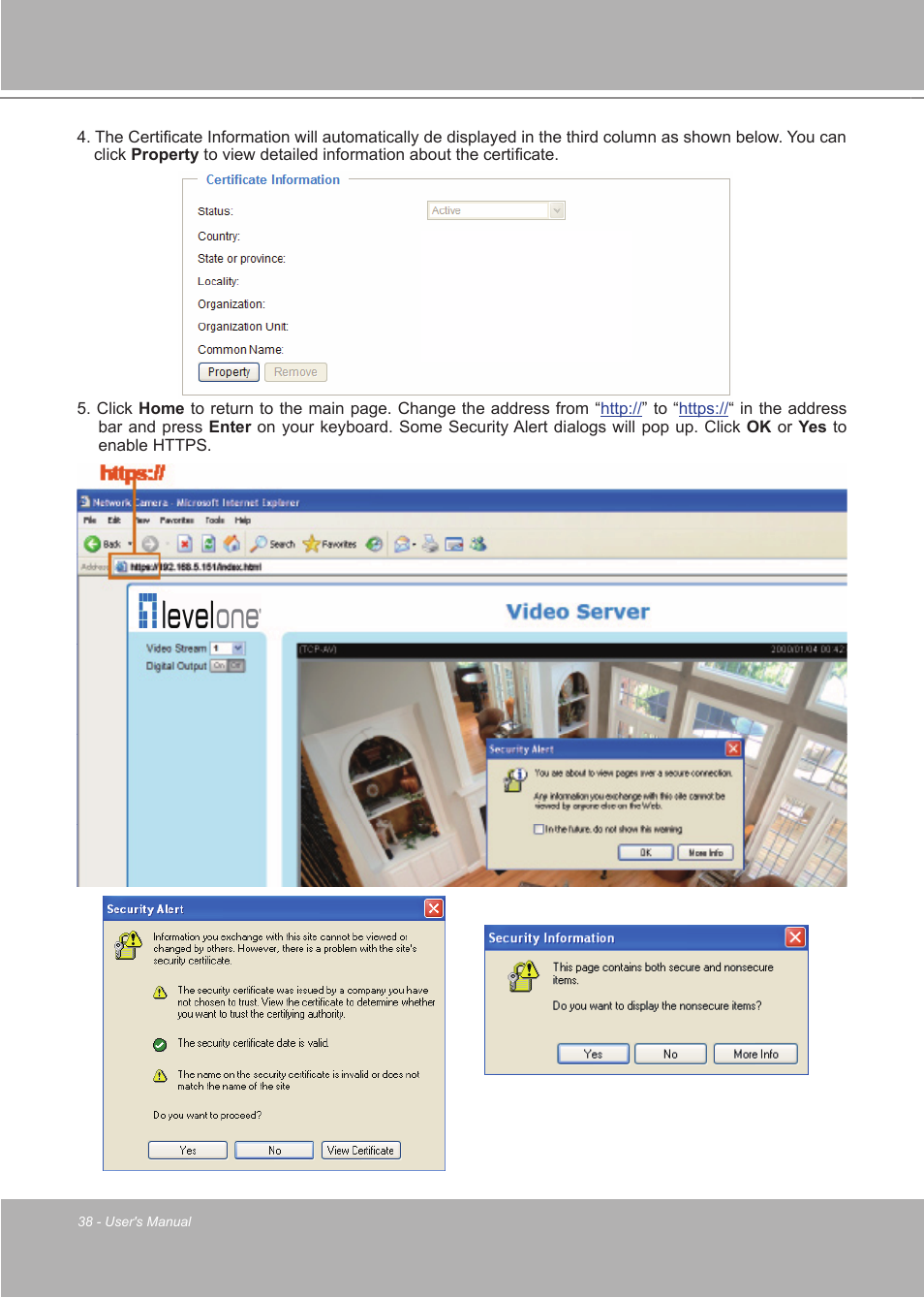 LevelOne FCS-7111 User Manual | Page 38 / 143