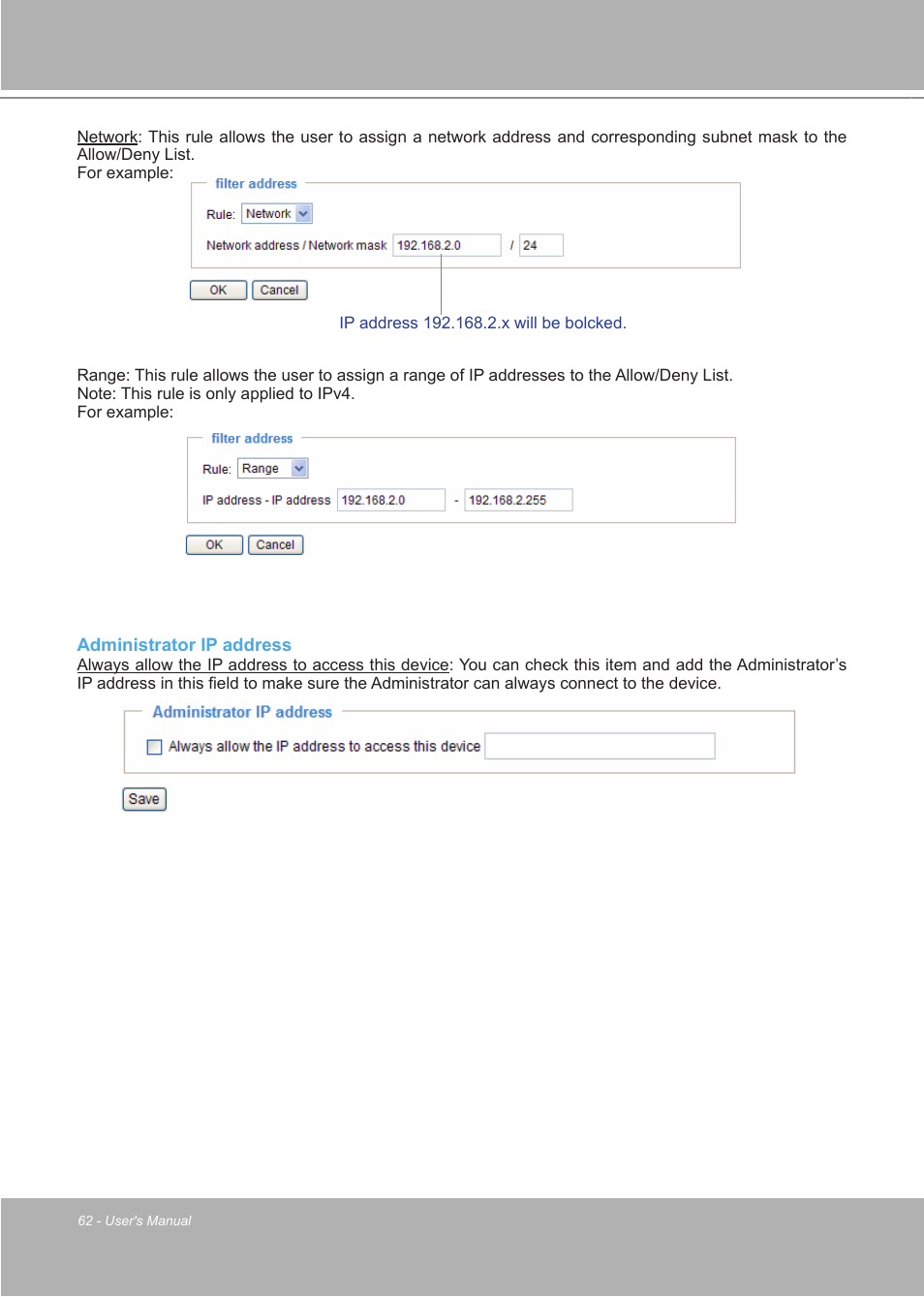 LevelOne FCS-7111 User Manual | Page 62 / 143