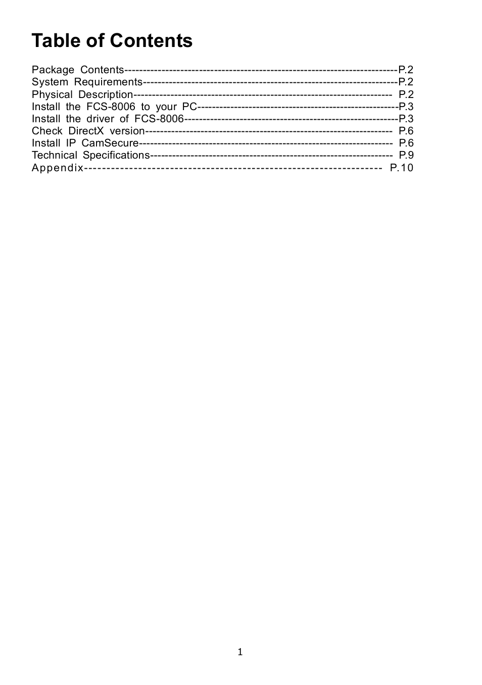 LevelOne FCS-8006 User Manual | Page 2 / 11