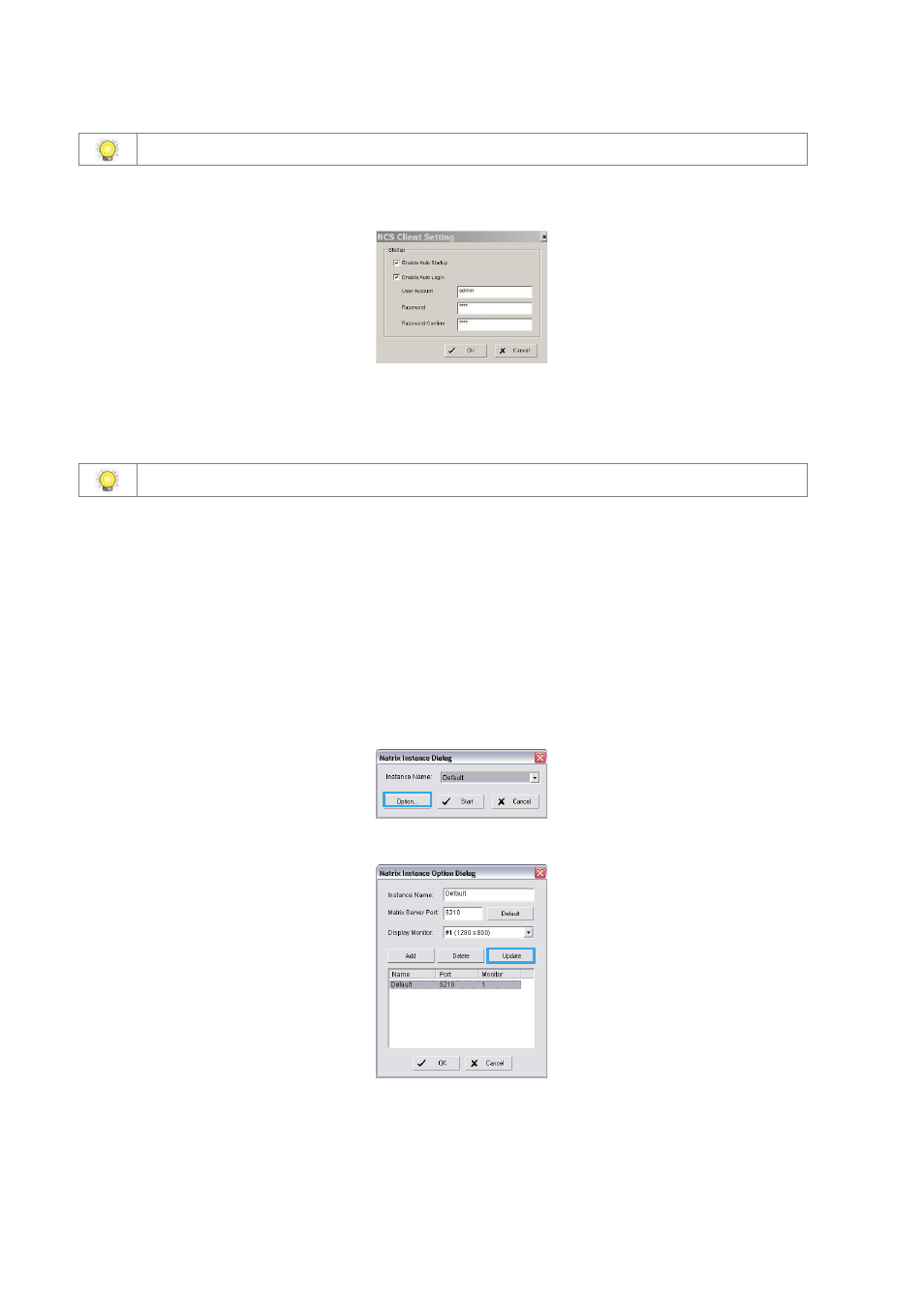 To start up cms client automatically, Cms matrix, To execute a single matrix display | LevelOne FCS-9900 User Manual | Page 20 / 98