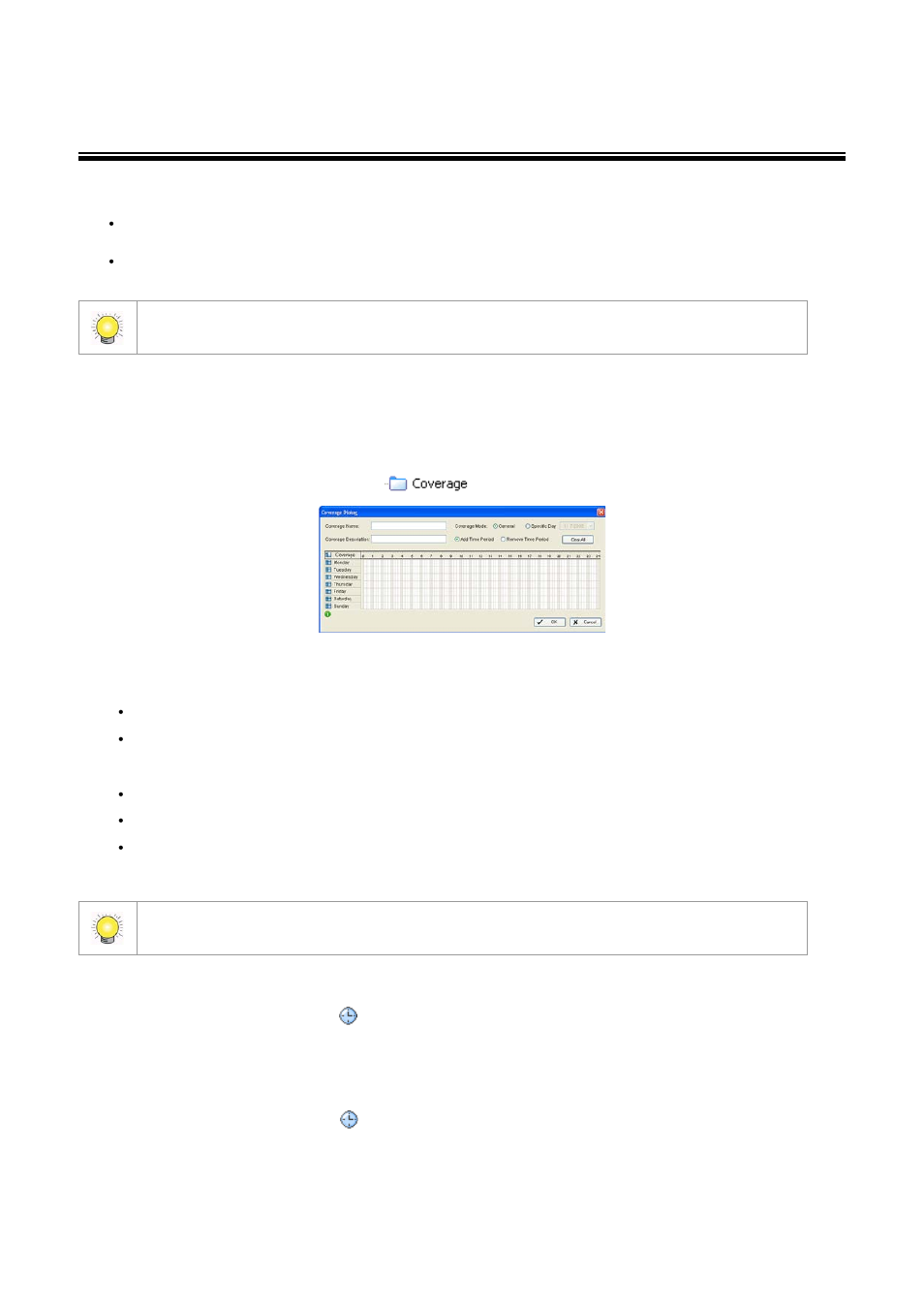 Coverage, Adding/editing/removing coverage, To add a coverage | To edit a coverage, To remove a coverage | LevelOne FCS-9900 User Manual | Page 36 / 98