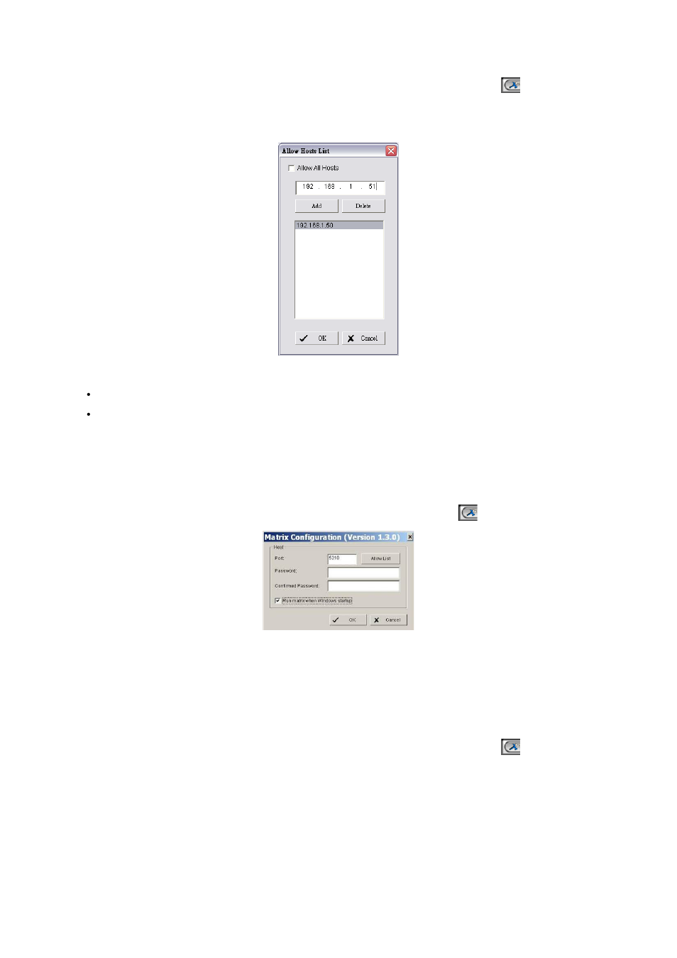 To set a matrix password, To start up cms matrix automatically | LevelOne FCS-9900 User Manual | Page 55 / 98