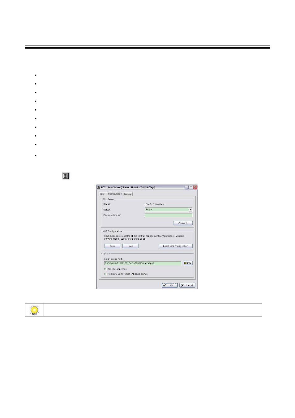Loading/saving cms server configuration, To save, load, or reset cms server configuration, Ge 58) | LevelOne FCS-9900 User Manual | Page 58 / 98