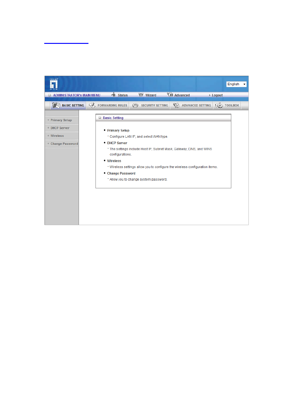 4 advanced, 1 basic setting | LevelOne WBR-6012 User Manual | Page 23 / 79