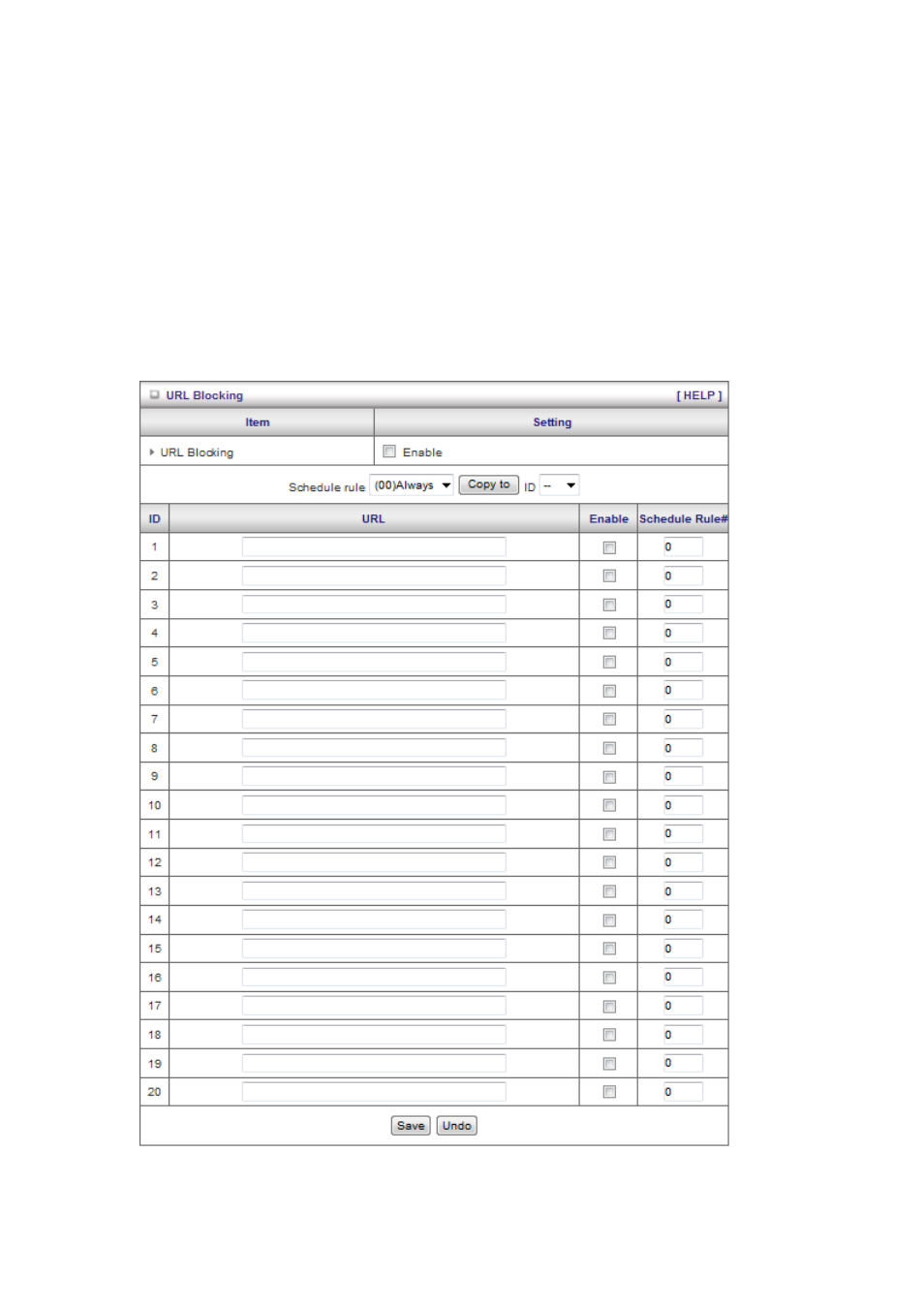 3 url blocking | LevelOne WBR-6012 User Manual | Page 52 / 79