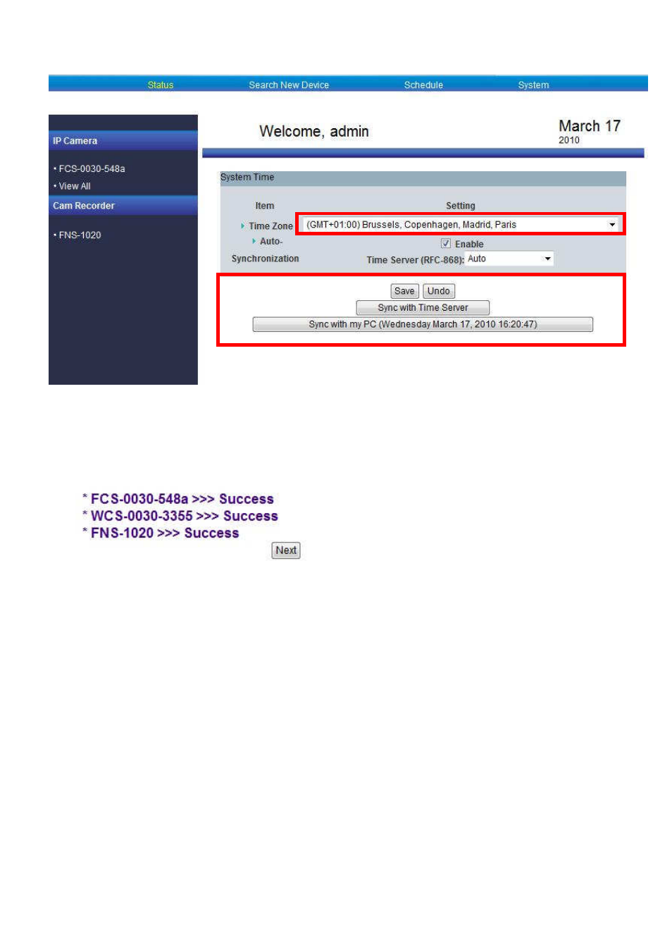 Step 4, Step5, Sync the device’s system time & click “save | Click “next | LevelOne WBR-6022 User Manual | Page 27 / 99