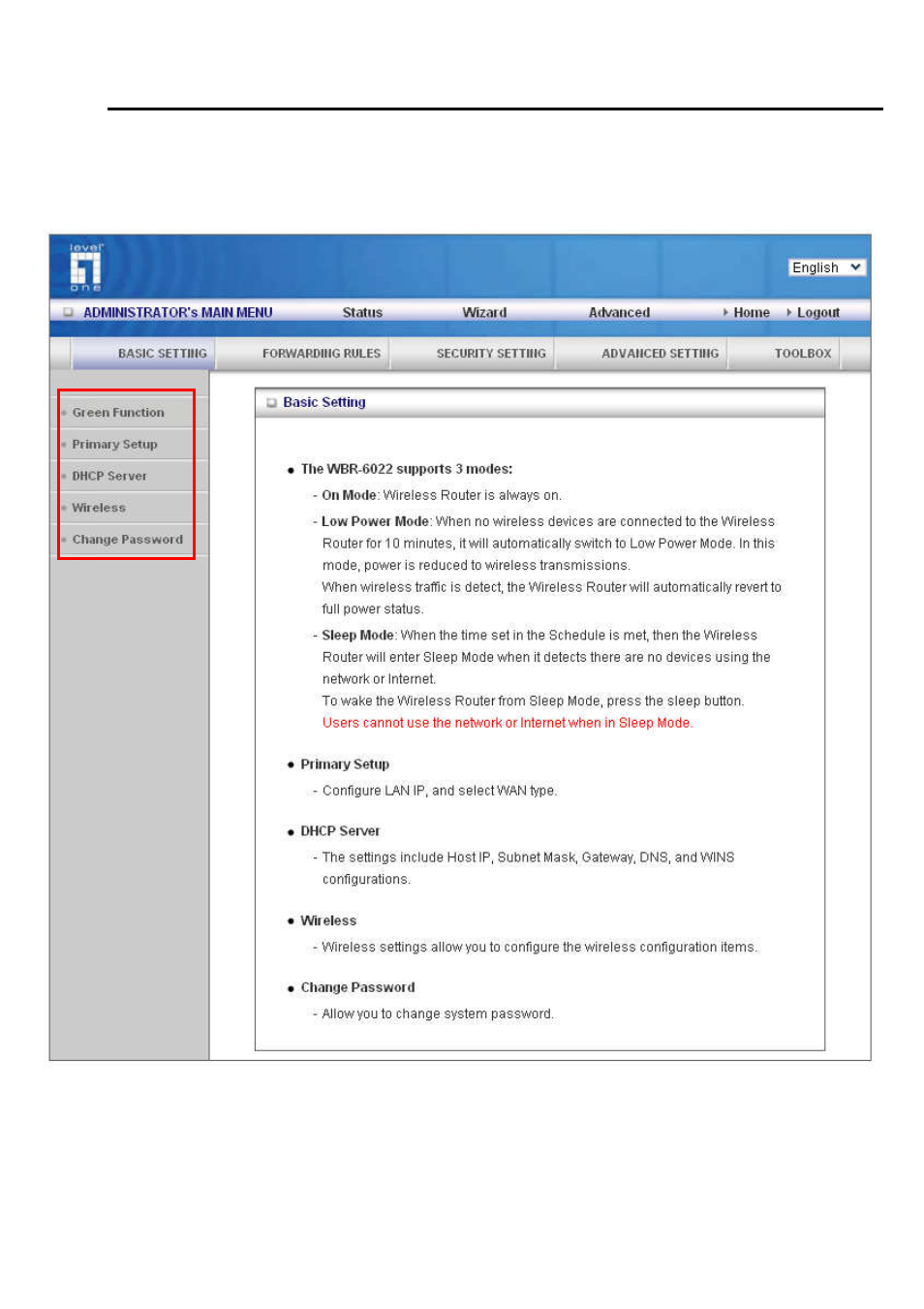 1 basic setting | LevelOne WBR-6022 User Manual | Page 48 / 99