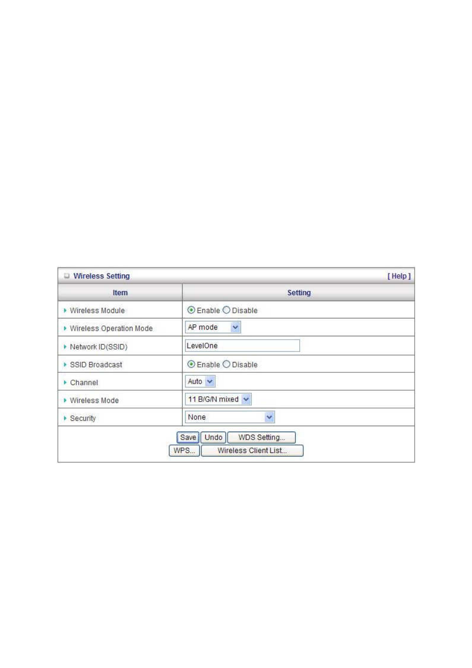 Wireless settings | LevelOne WBR-6022 User Manual | Page 54 / 99