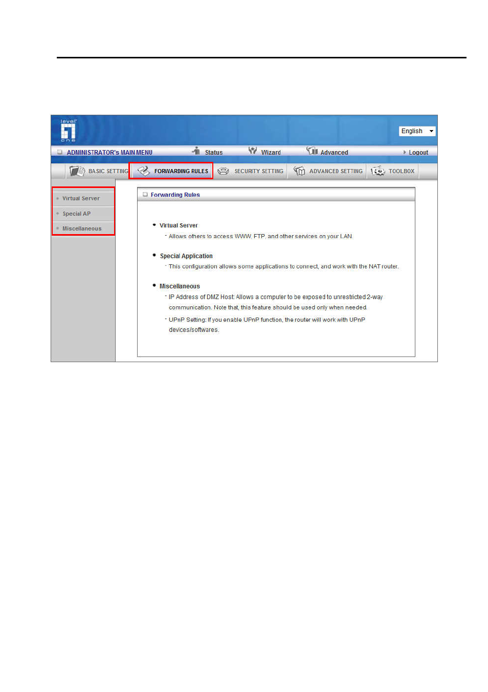 2 forwarding rules | LevelOne WBR-6022 User Manual | Page 63 / 99