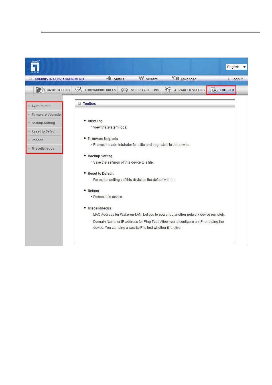 3 toolbox | LevelOne WBR-6022 User Manual | Page 85 / 99