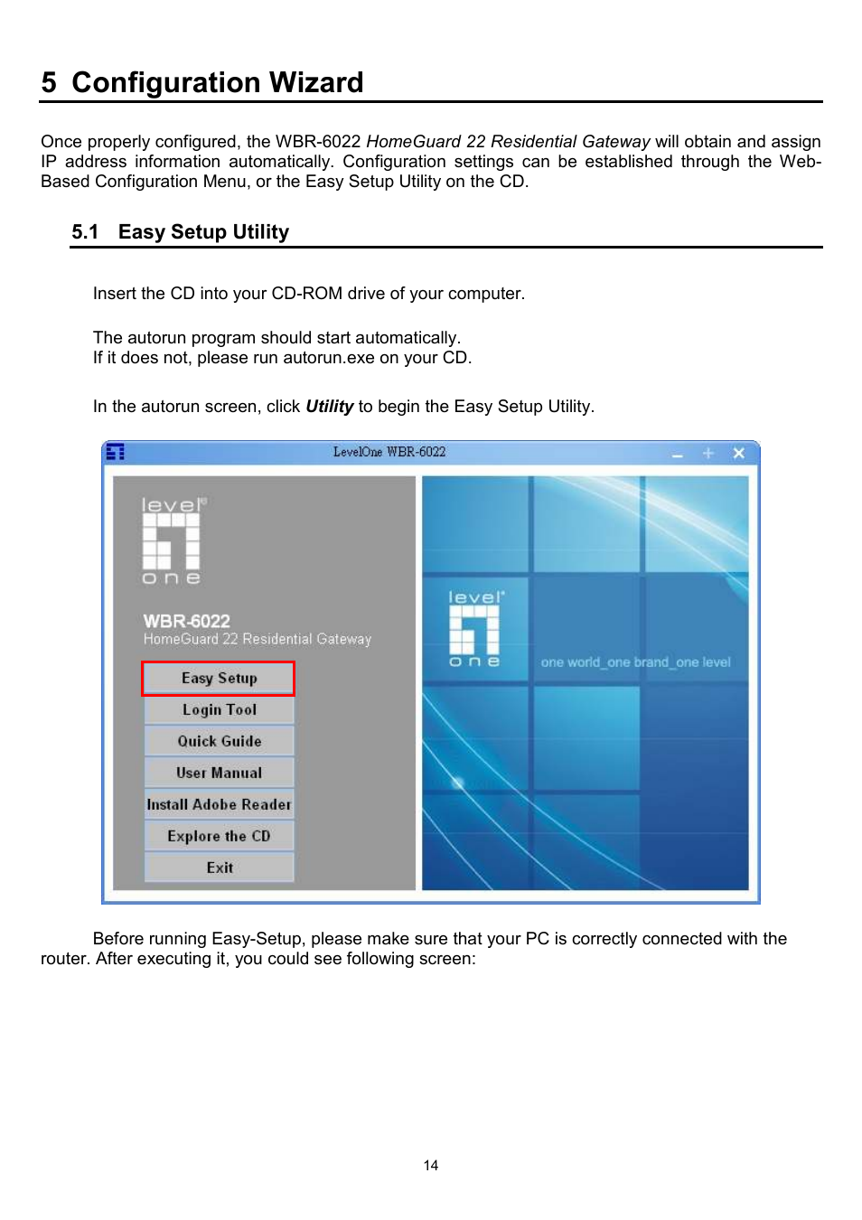 5 configuration wizard | LevelOne WBR-6022 User Manual | Page 15 / 89