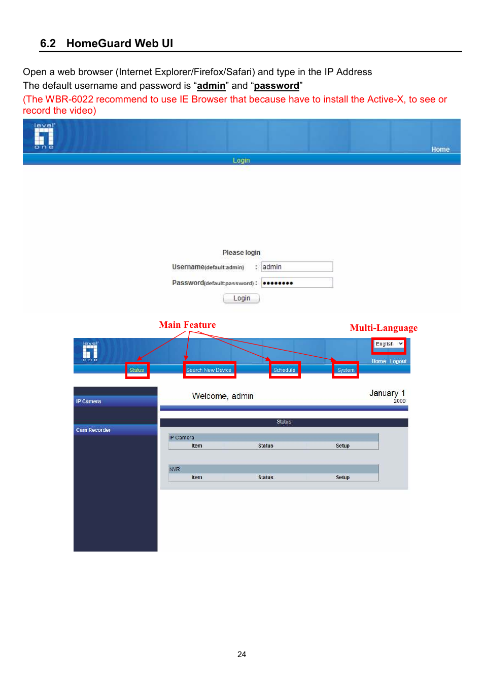 2 homeguard web ui | LevelOne WBR-6022 User Manual | Page 25 / 89