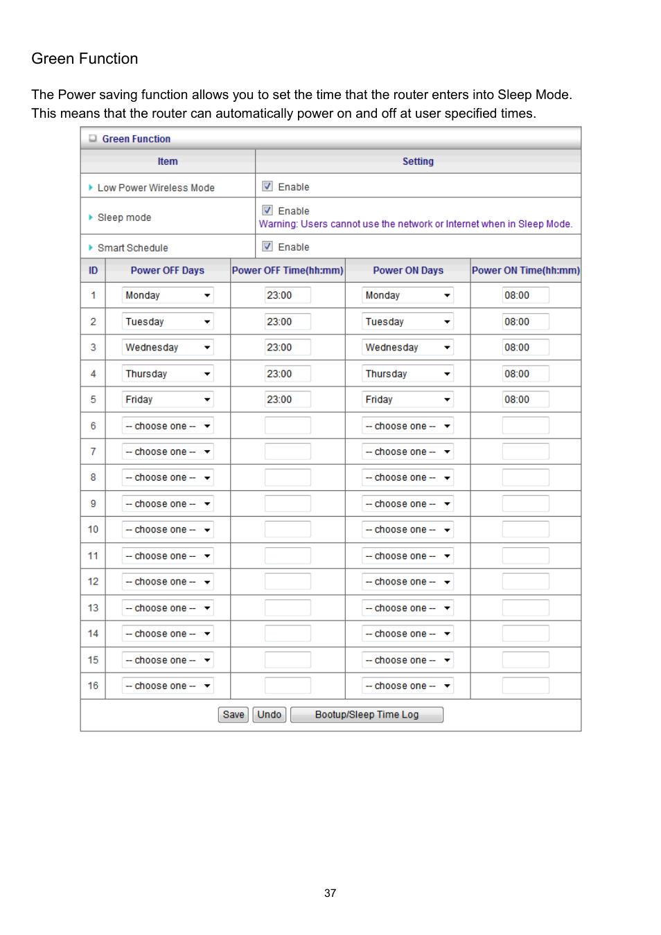 Green function | LevelOne WBR-6022 User Manual | Page 38 / 89