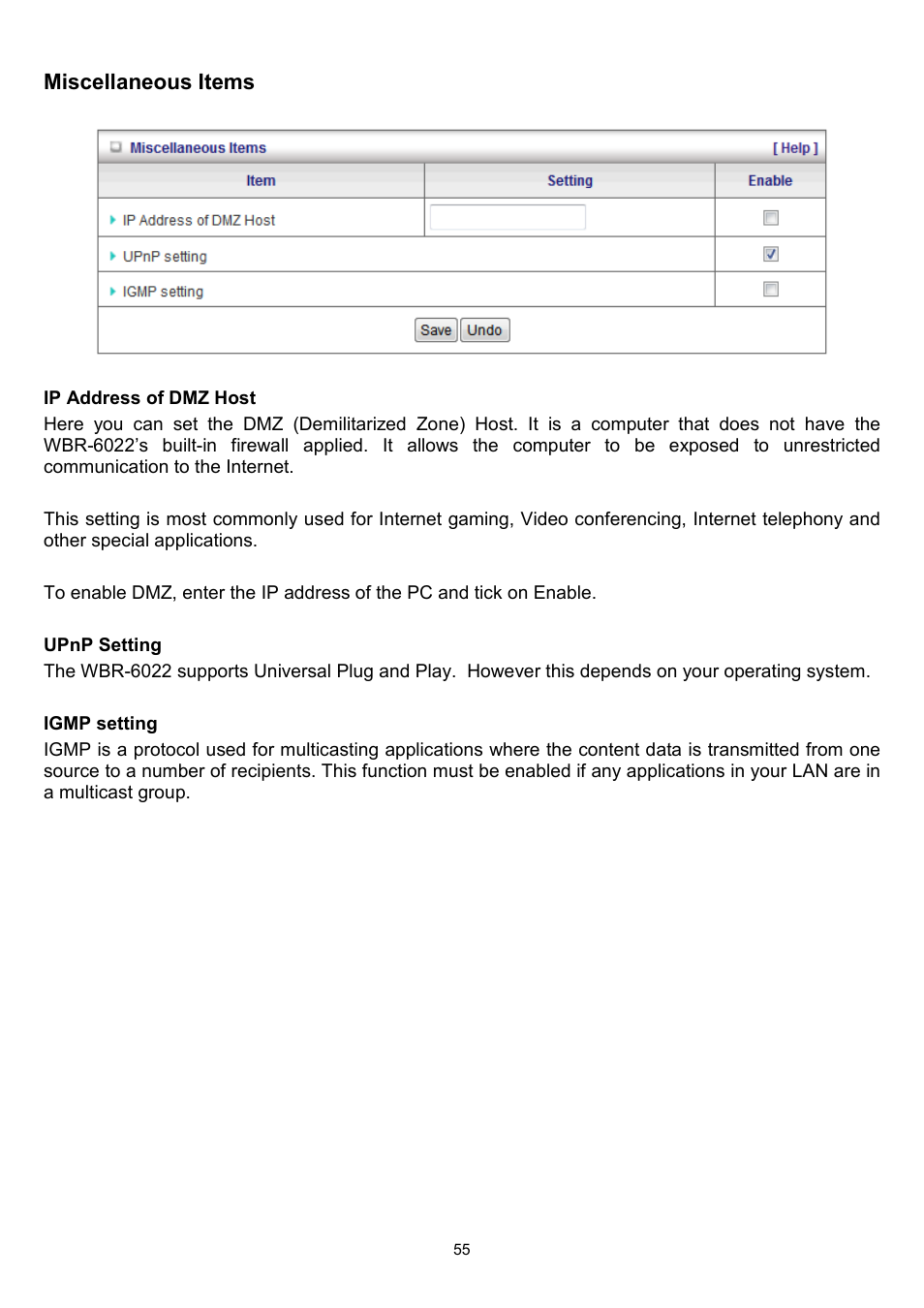 Miscellaneous items | LevelOne WBR-6022 User Manual | Page 56 / 89