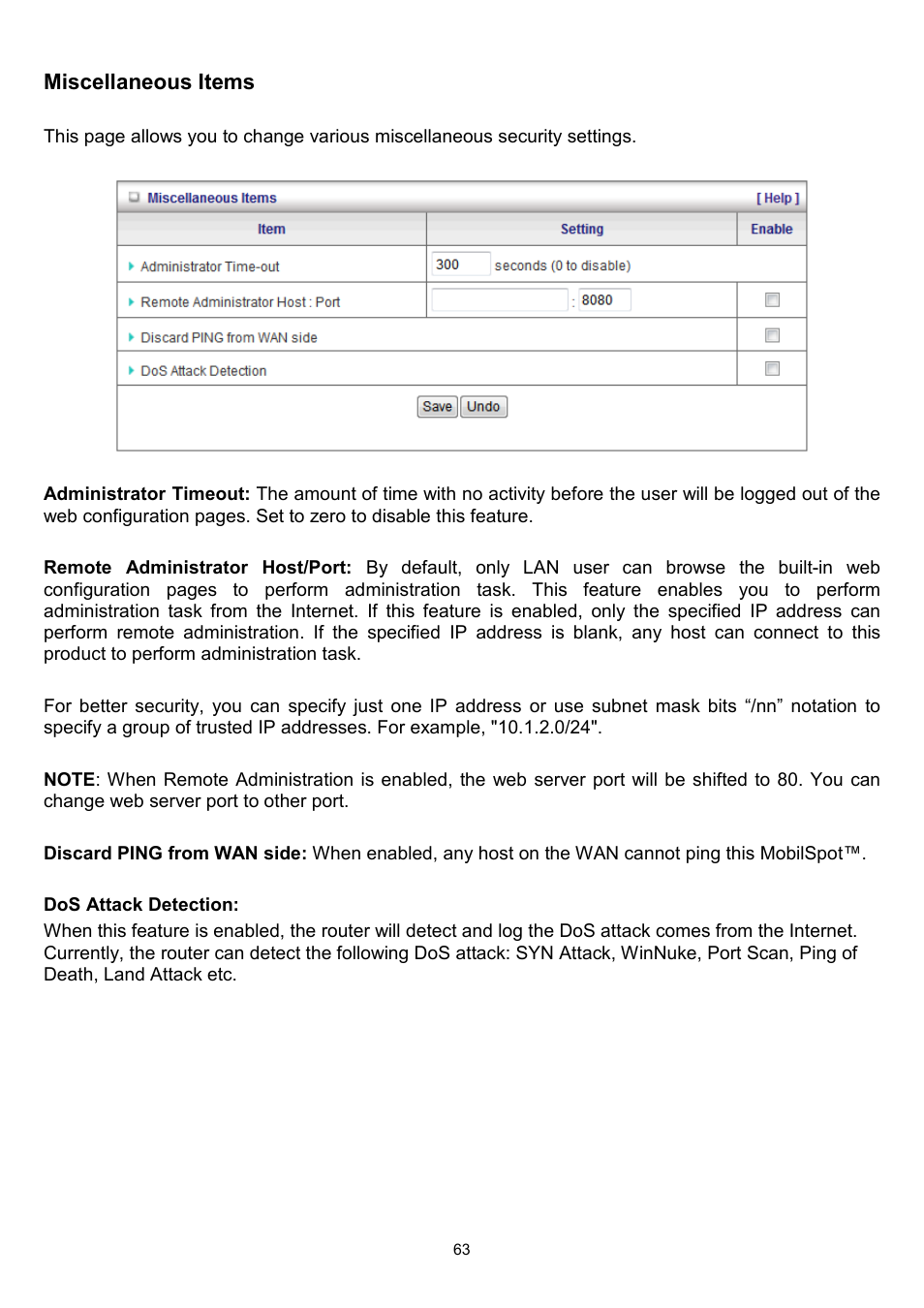 Miscellaneous items | LevelOne WBR-6022 User Manual | Page 64 / 89