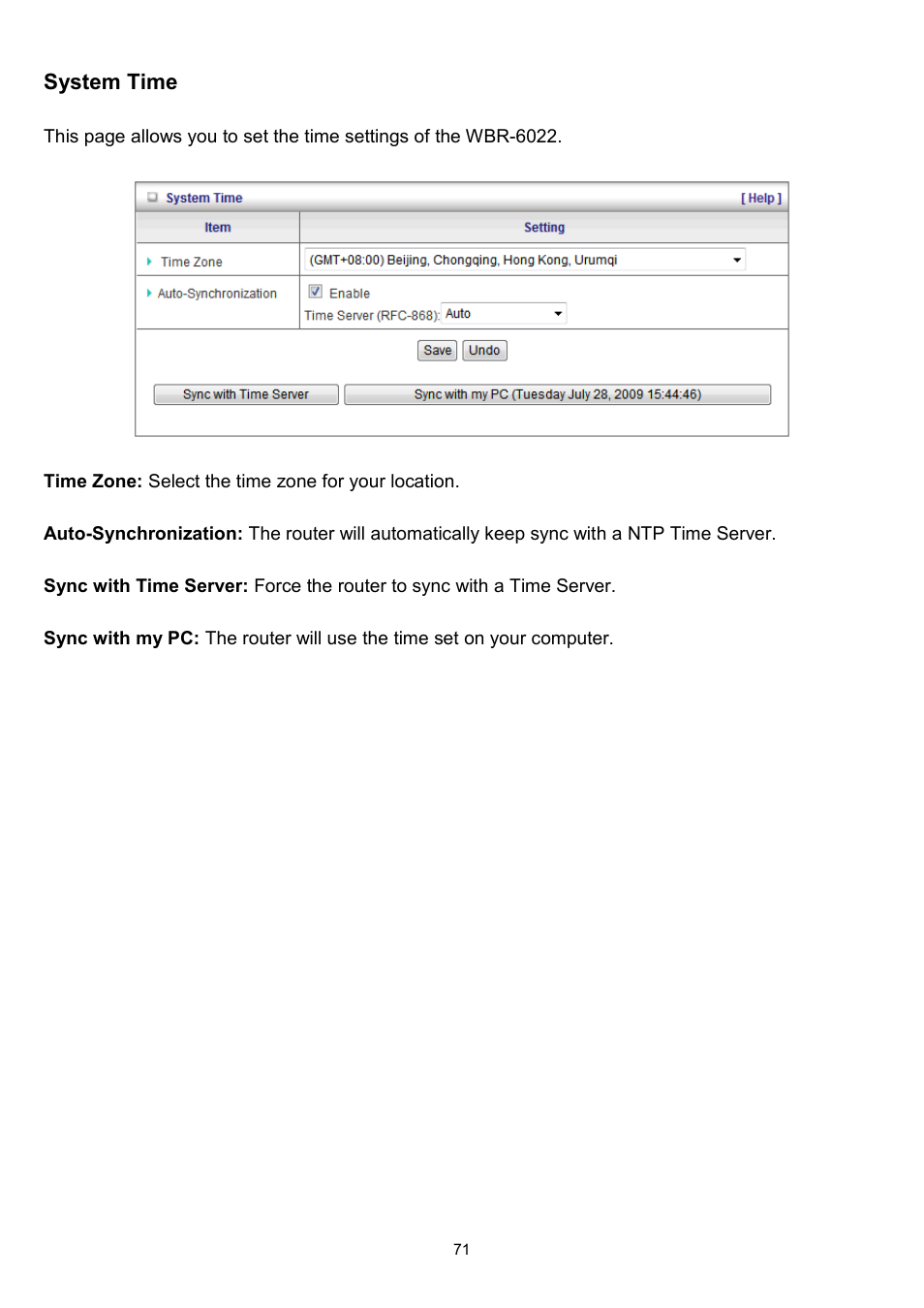 System time | LevelOne WBR-6022 User Manual | Page 72 / 89