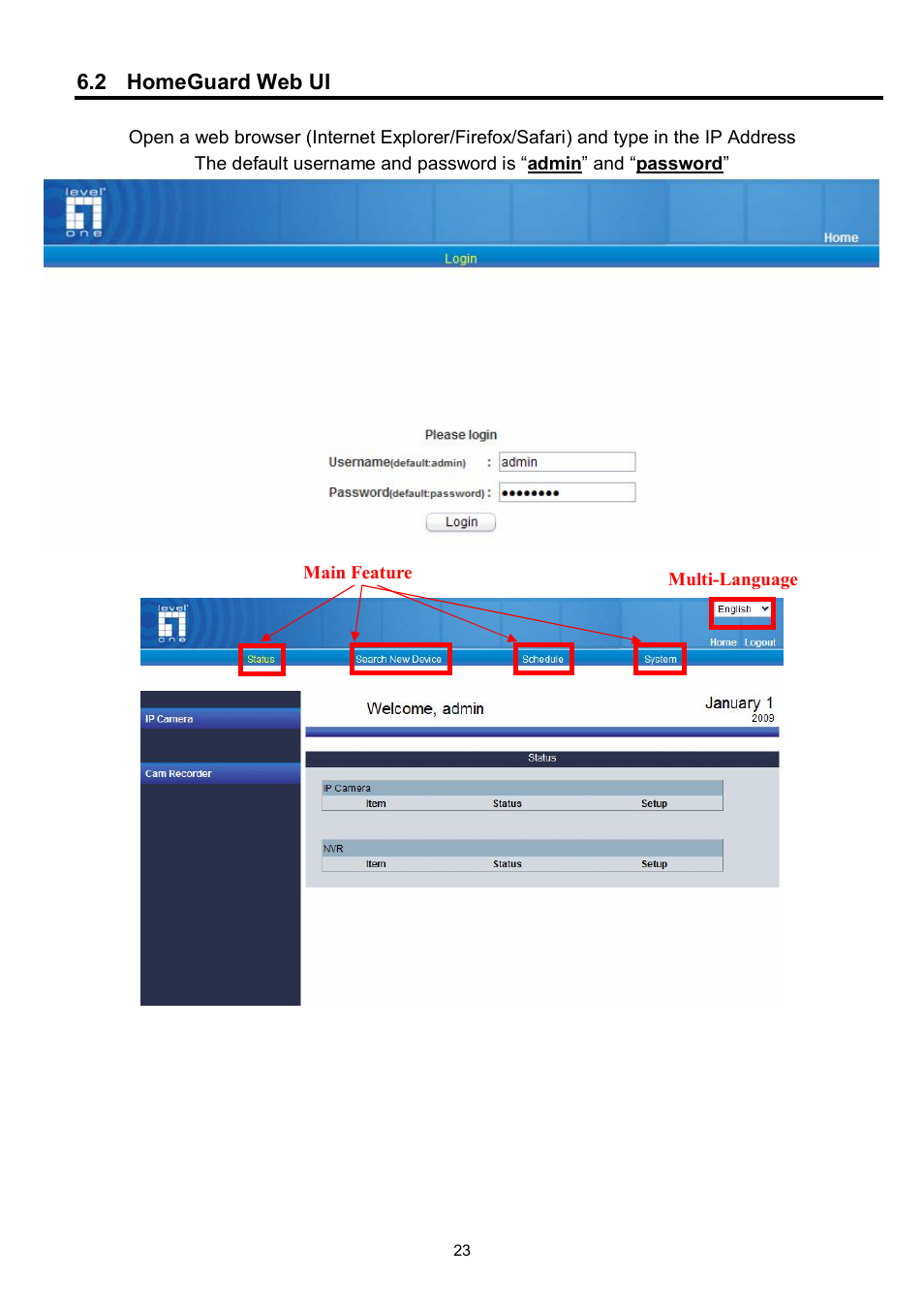 2 homeguard web ui | LevelOne WBR-6022 User Manual | Page 25 / 87