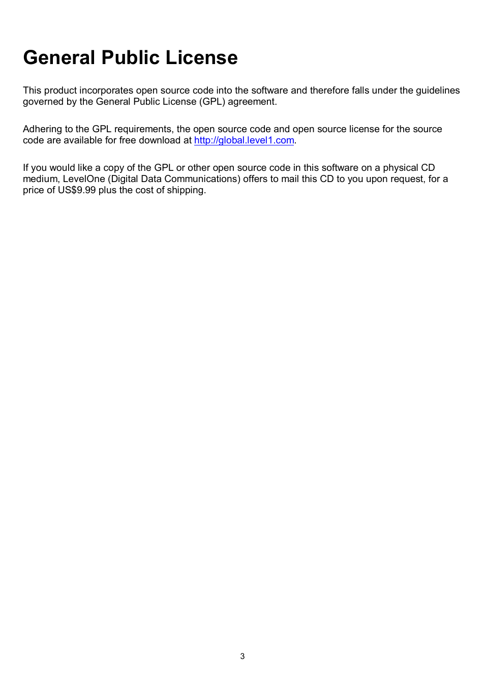 General public license | LevelOne WBR-6022 User Manual | Page 3 / 87